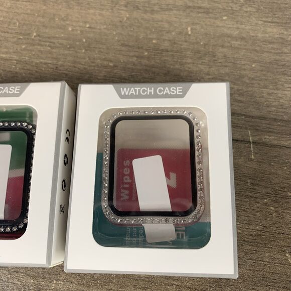 2pk Bling Screen Protector Case Cover For Apple Watch 3/2/1 - 38mm Black Clear - Picture 5 of 12